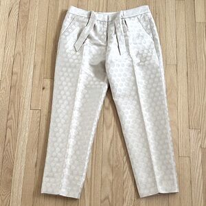 5 for $25 // J Crew gold polka dot cotton silk cropped pants size 2